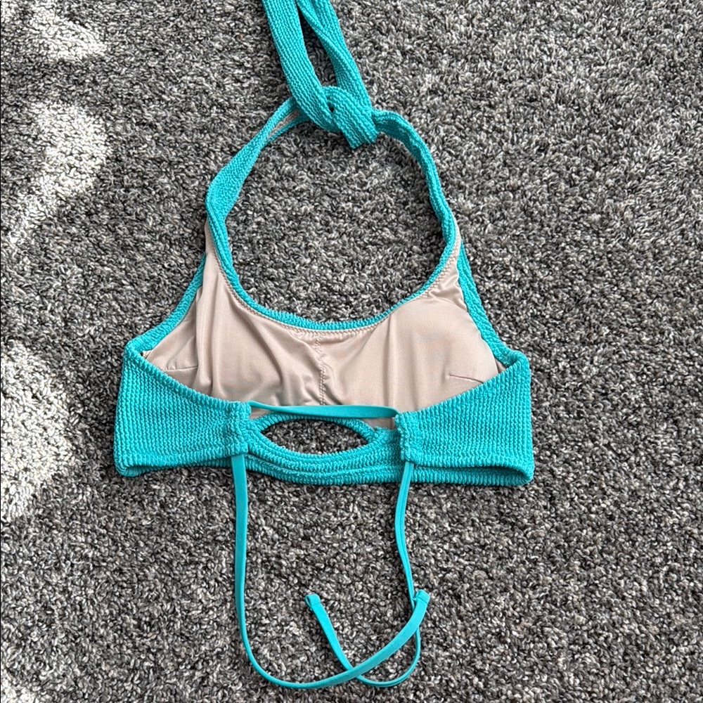 Turquoise Halter Bikini Top - Picture 2 of 6